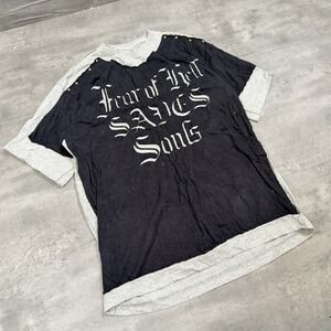 Y2K 2000's 00's Black Label Contrashort Studded Short Sleeve T-Shirt